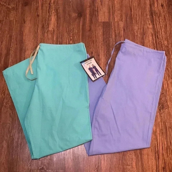 Super-Meds Scrubs Pants - Medical Scrubs Pants Drawstring 2 Pair Navy Blue Size XL NWT